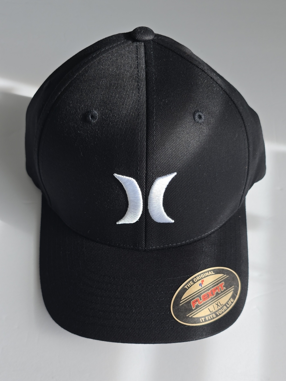 Hurley Black Flexfit Hat with White Logo
